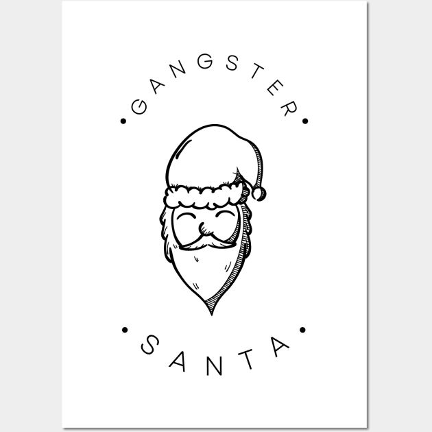 Marry Christmas Gangster Santa design and text art Wall Art by MadeBYAhsan